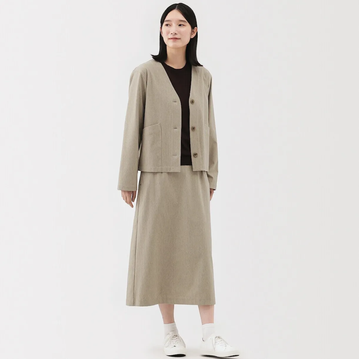 Jupe évasée en stretch brossé pour femme