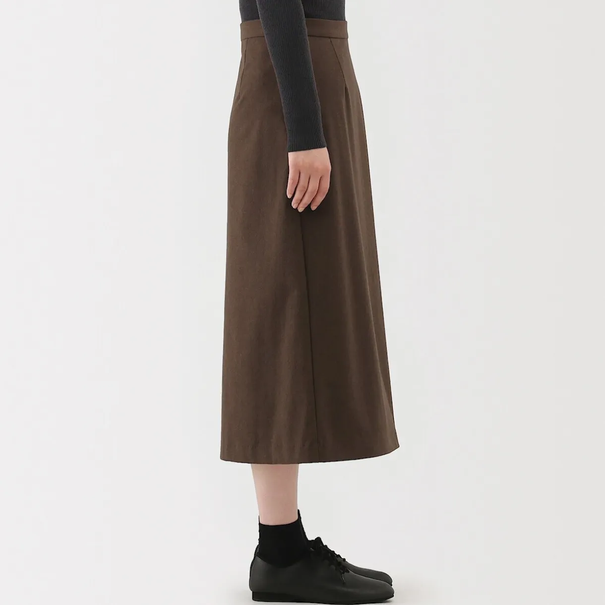 Jupe évasée en stretch brossé pour femme