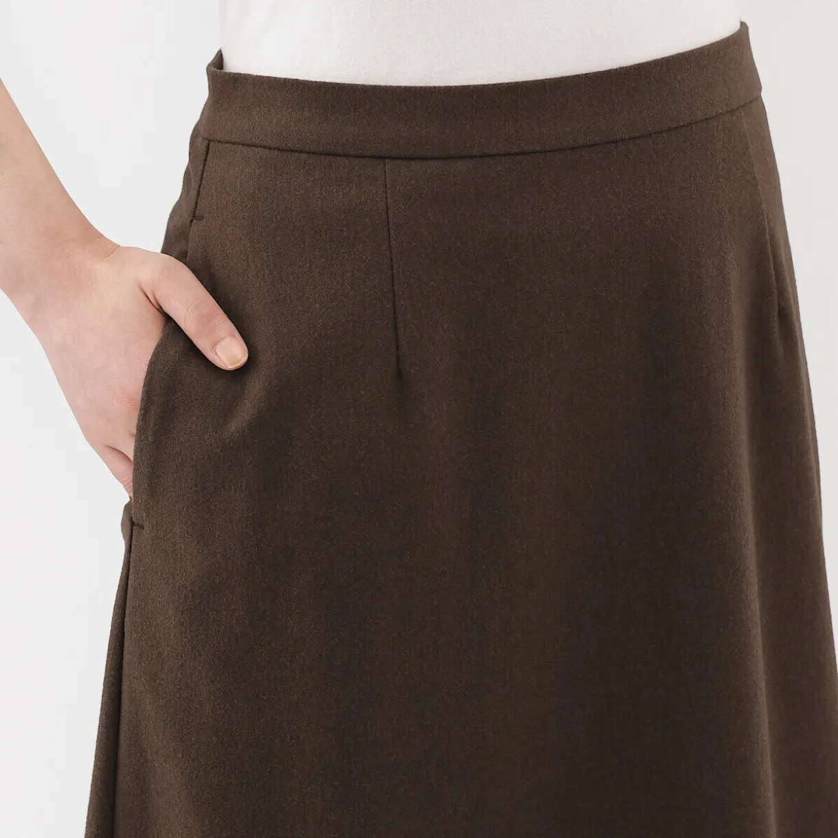 Jupe évasée en stretch brossé pour femme