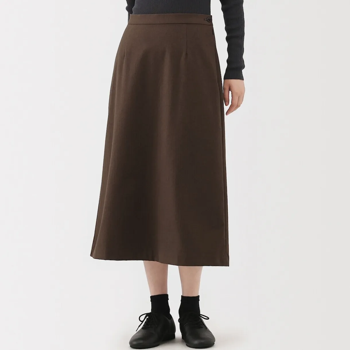 Jupe évasée en stretch brossé pour femme