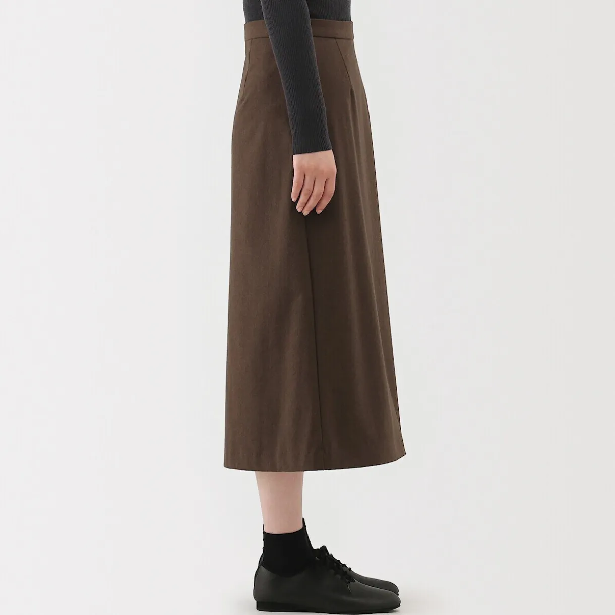 Jupe évasée en stretch brossé pour femme