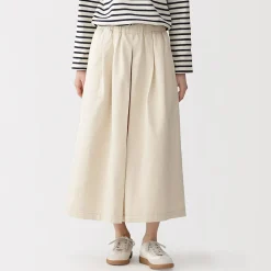 Jupe-culotte légère en sergé de kapok mélangé pour femme