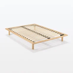 Lit plateforme double en chêne