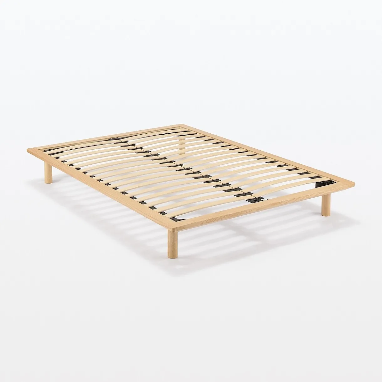 Lit plateforme double en chêne