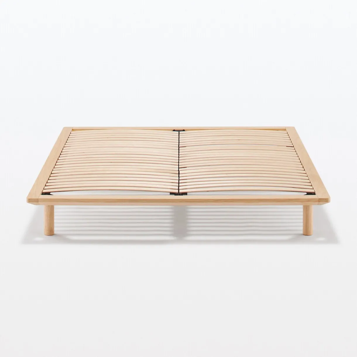 Lit plateforme large double en chêne