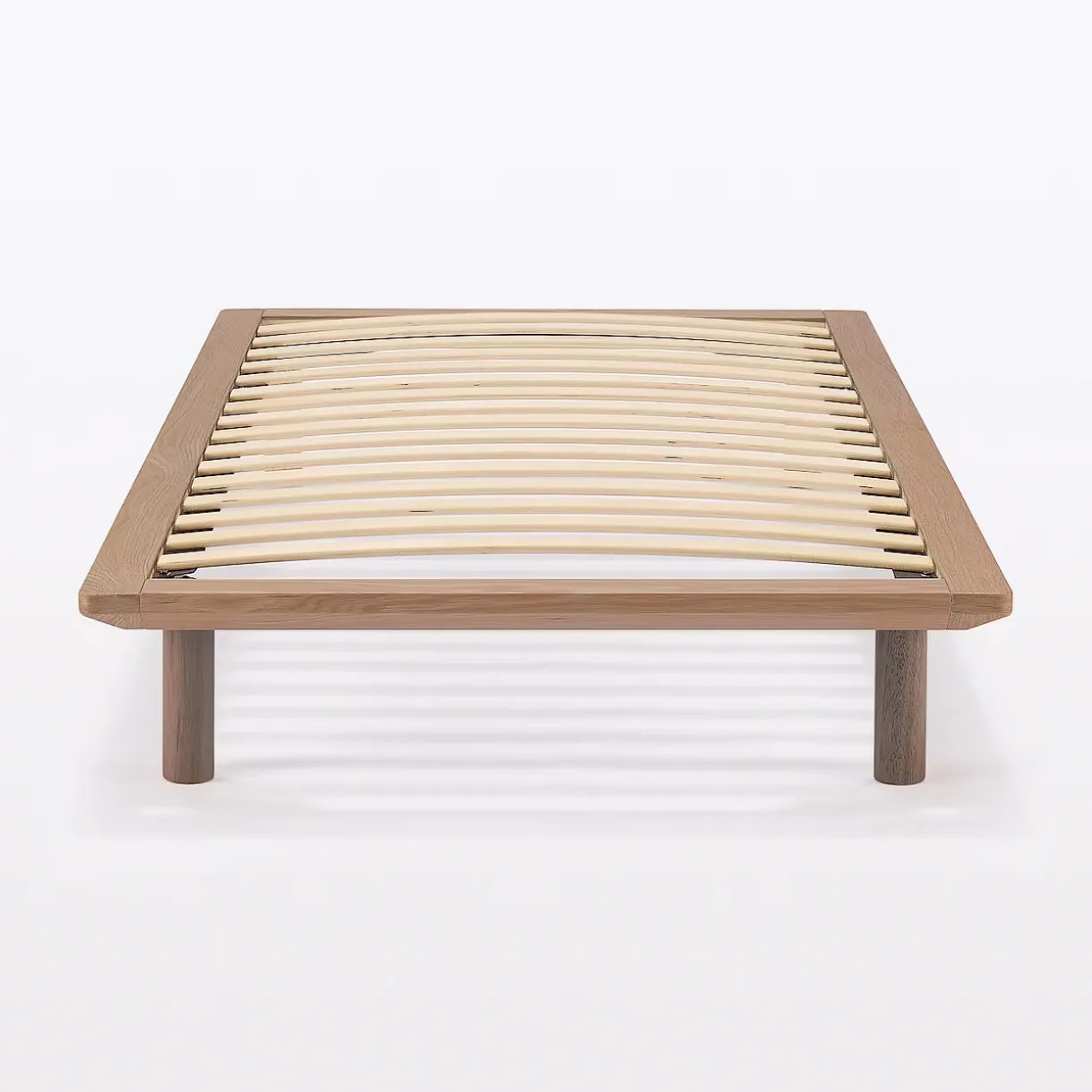 Lit plateforme simple en noyer