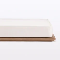 Lit plateforme simple en noyer