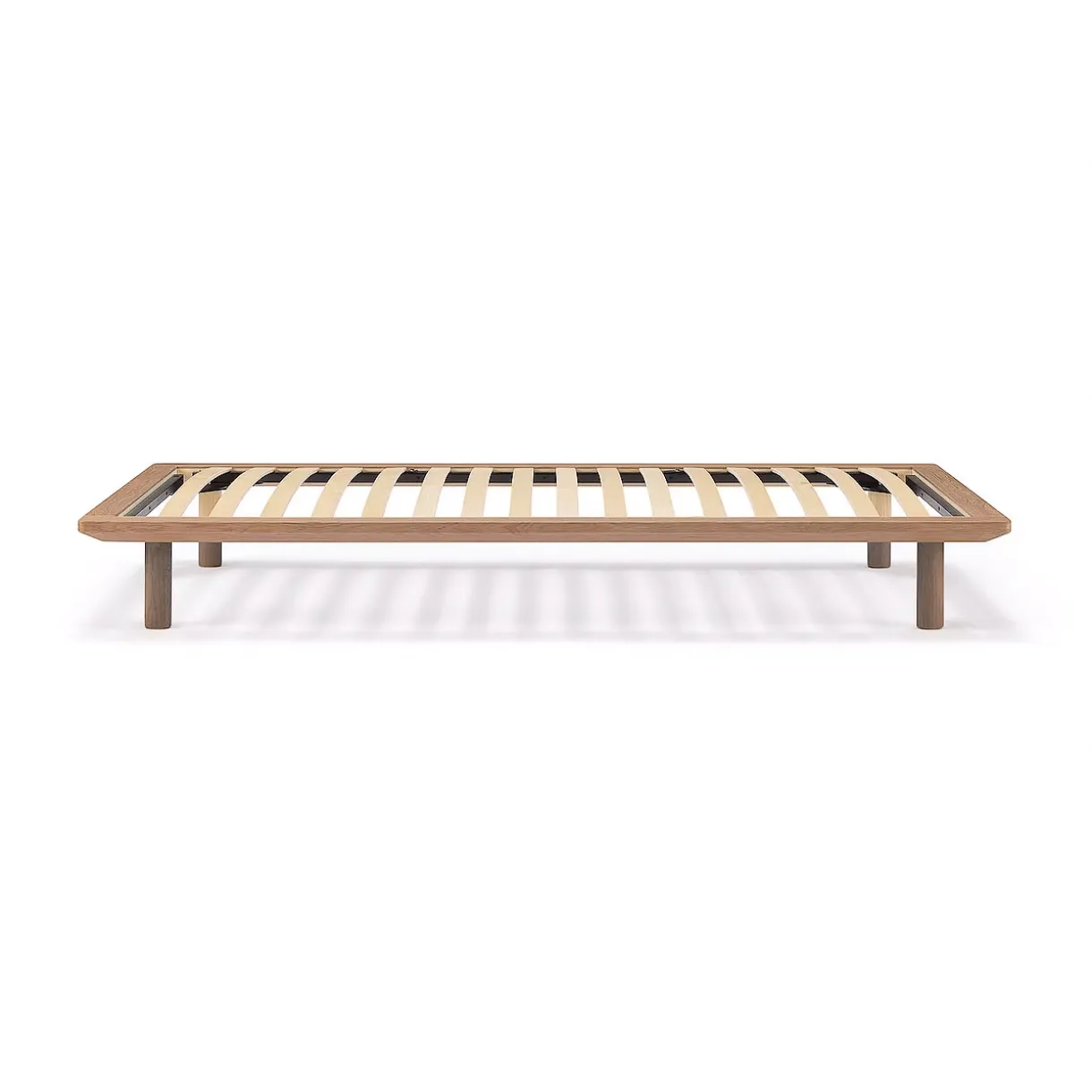 Lit plateforme simple en noyer