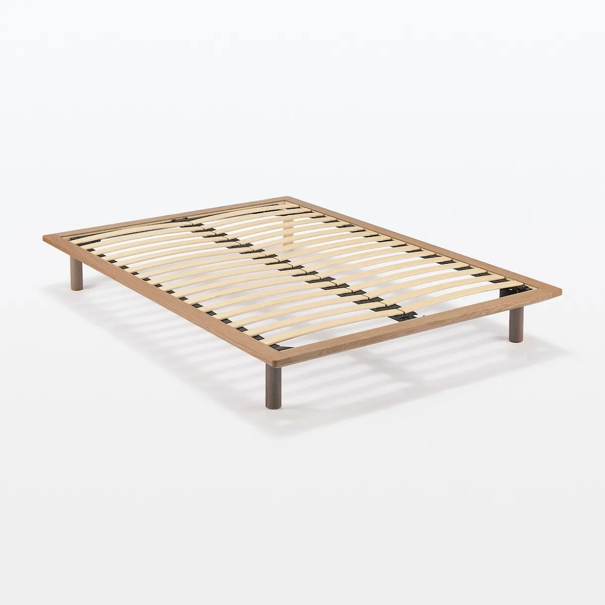 Lit plateforme super king en noyer