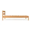 Lit simple plaqué en bois d'hévéa
