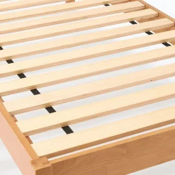 Lit simple plaqué en bois d'hévéa