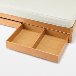 Lit simple plaqué en bois d'hévéa