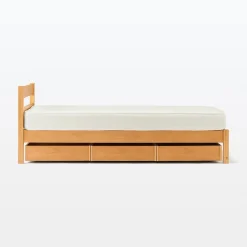 Lit super king plaqué en bois d'hévéa