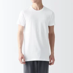 Lot de 2 t‐shirts col rond en coton sans couture latérale pour homme