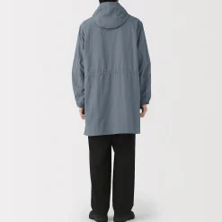 Manteau à capuche en nylon recyclé déperlant pour homme