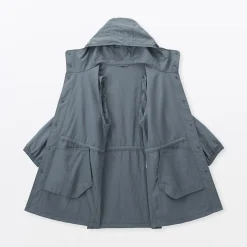 Manteau à capuche en nylon recyclé déperlant pour homme
