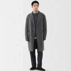 Manteau Chesterfield en mélange de laine mérinos pour homme