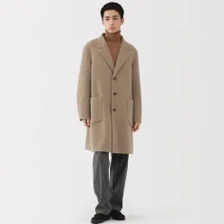 Manteau Chesterfield en mélange de laine mérinos pour homme