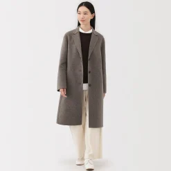 Manteau Chesterfield en mélange de laine mérinos pour femme