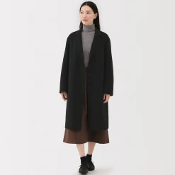 Manteau Chesterfield en mélange de laine mérinos pour femme