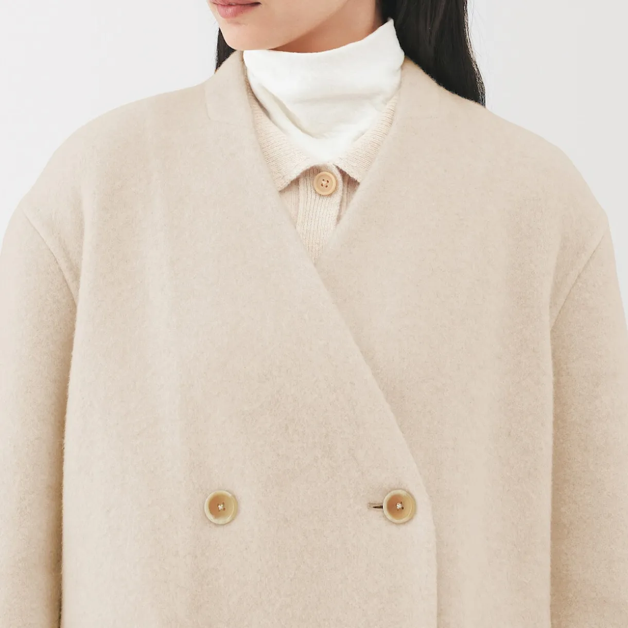 Manteau croisé en cachemire recyclé pour femme