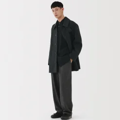 Manteau droit en cachemire recyclé pour homme