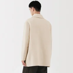 Manteau droit en cachemire recyclé pour homme