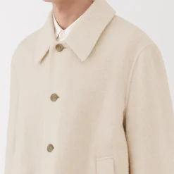 Manteau droit en cachemire recyclé pour homme