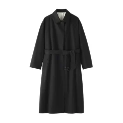 Manteau droit en coton déperlant pour femme