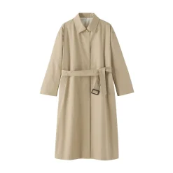 Manteau droit en coton déperlant pour femme
