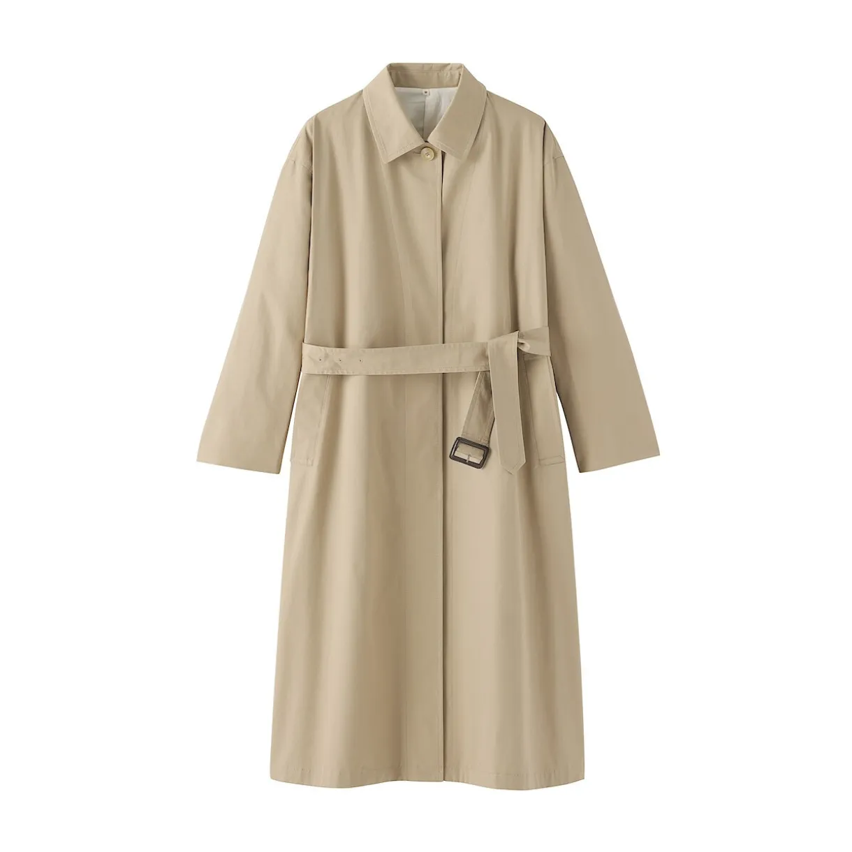 Manteau droit en coton déperlant pour femme