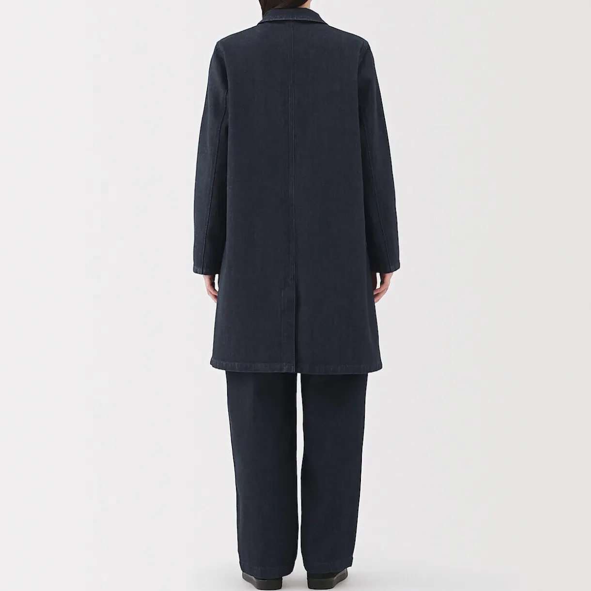 Manteau en denim mélangé kapok pour femme