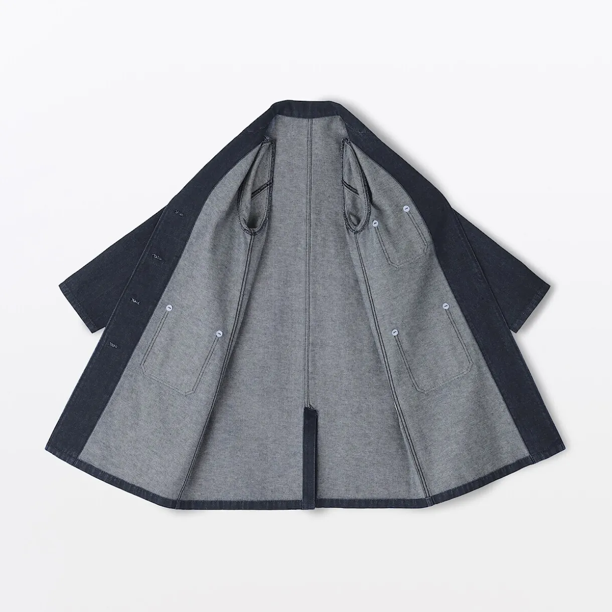 Manteau en denim mélangé kapok pour femme