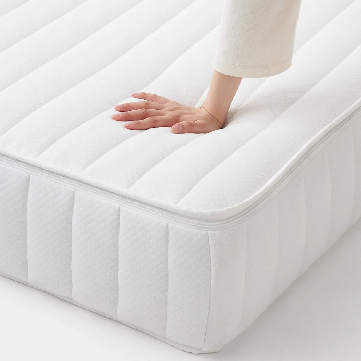 Matelas large double à ressorts ensachés haute densité, facile à retourner