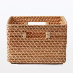 Panier carré en rotin L35X P36X H24cm