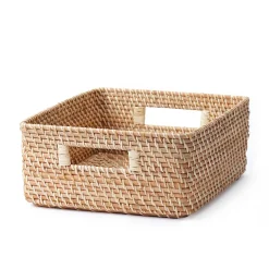 Panier carré en rotin L35xP36xH16cm