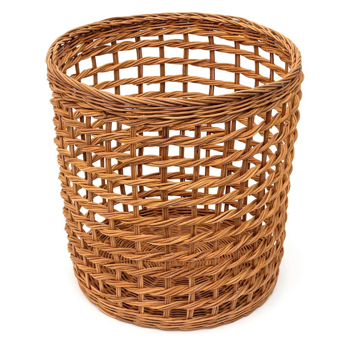 Panier rond en rotin à tissage ouvert M
