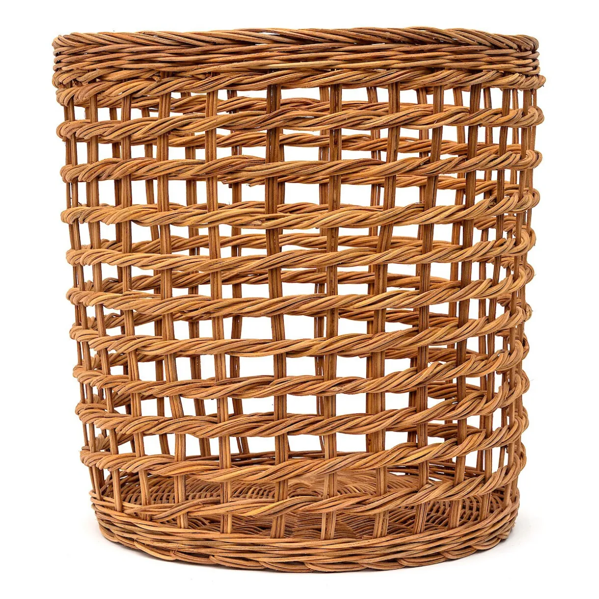 Panier rond en rotin à tissage ouvert M