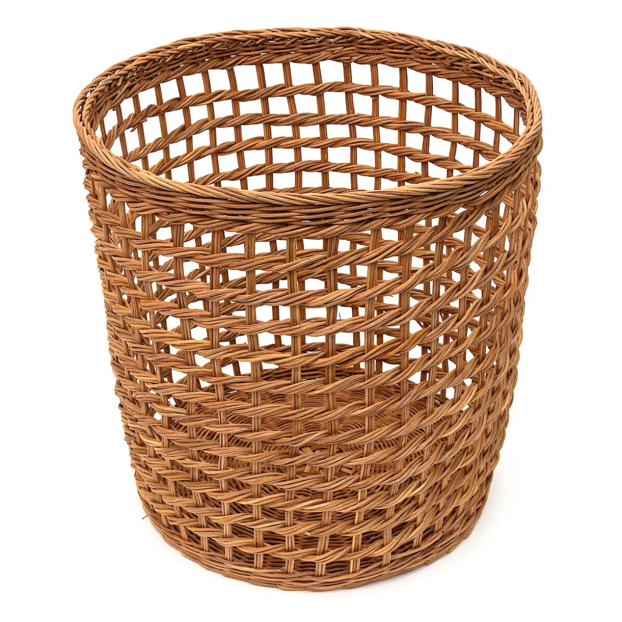 Panier rond en rotin à tissage ouvert L