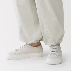 Pantalon à cordon de serrage en toile de coton léger pour femme