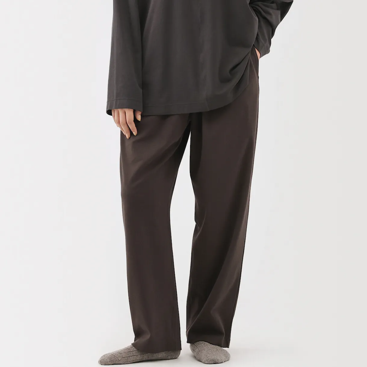 Pantalon à cordon en coton lisse unisexe