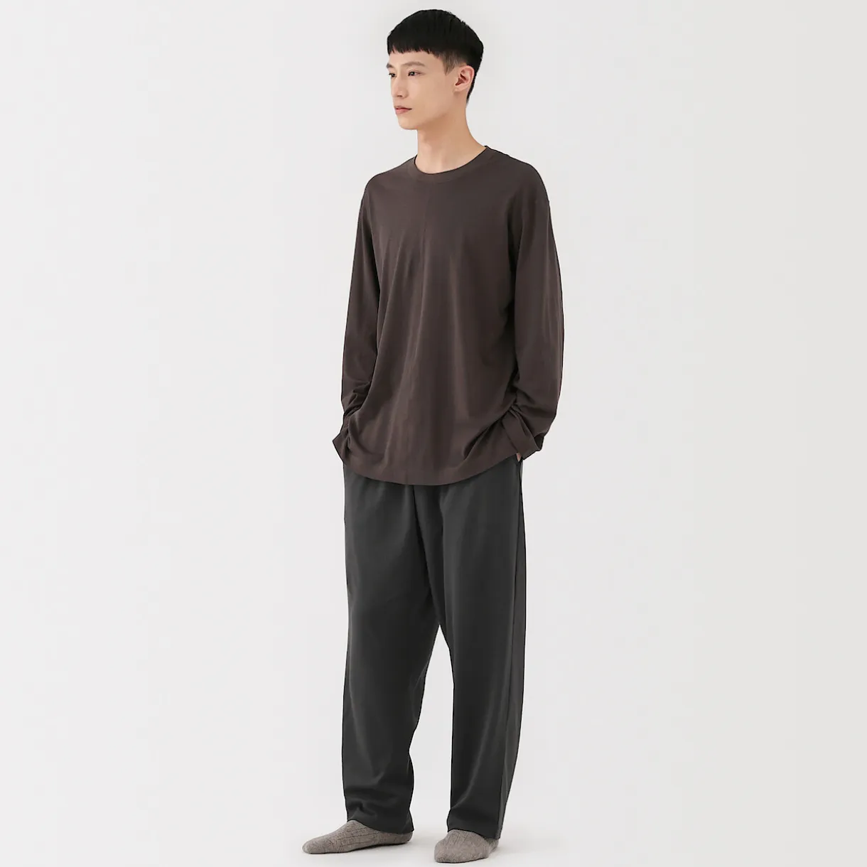 Pantalon à cordon en coton lisse unisexe