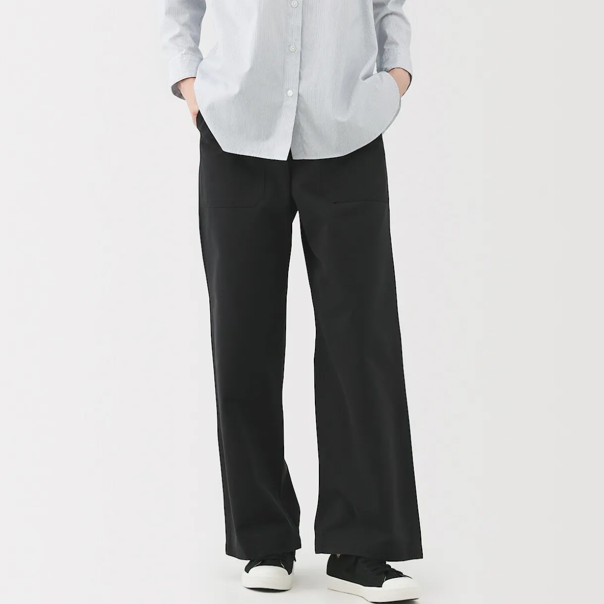 Pantalon avec motif de chevrons en coton pour femme