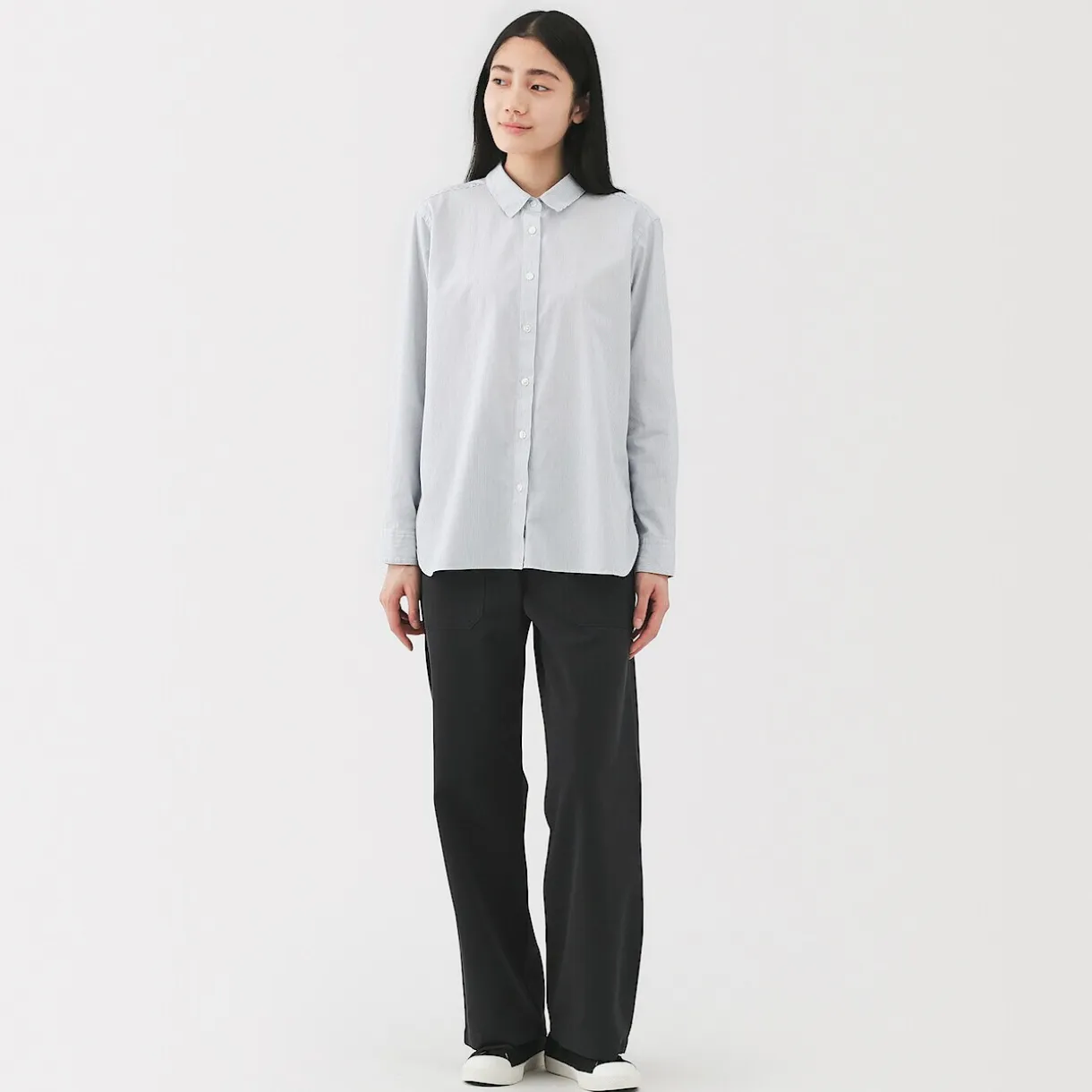 Pantalon avec motif de chevrons en coton pour femme