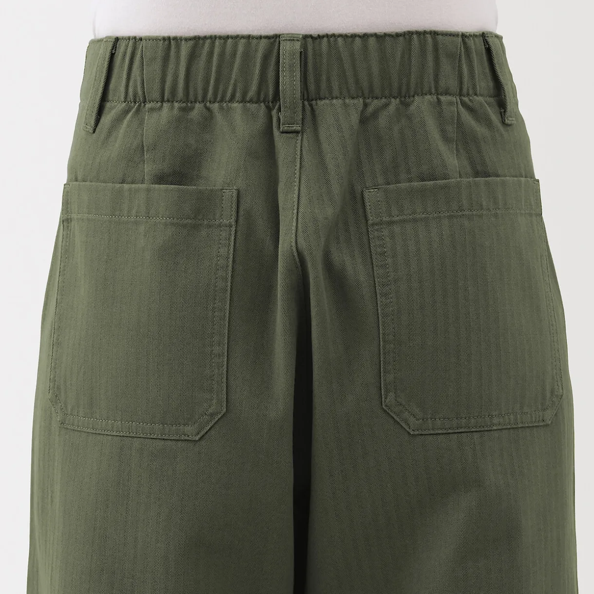 Pantalon avec motif de chevrons en coton pour femme