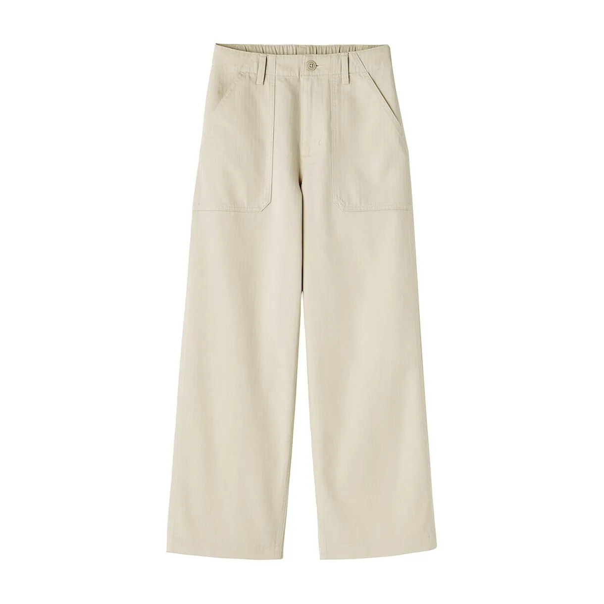 Pantalon avec motif de chevrons en coton pour femme