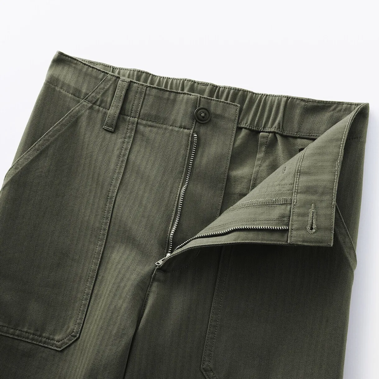 Pantalon avec motif de chevrons en coton pour femme