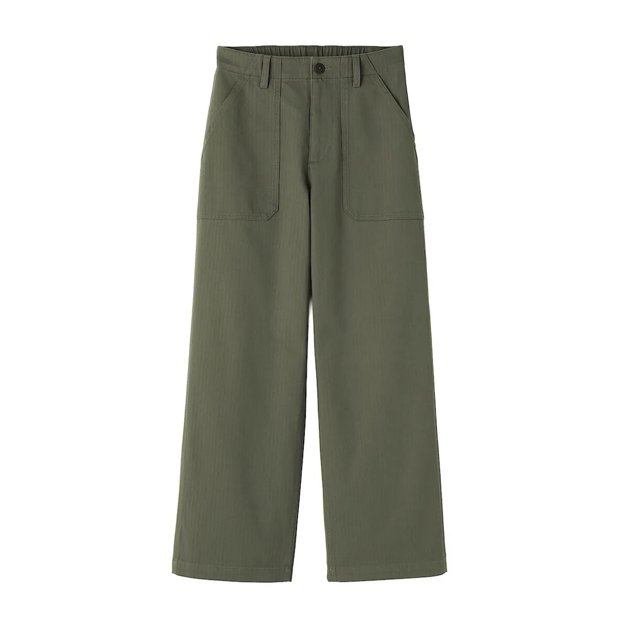 Pantalon avec motif de chevrons en coton pour femme