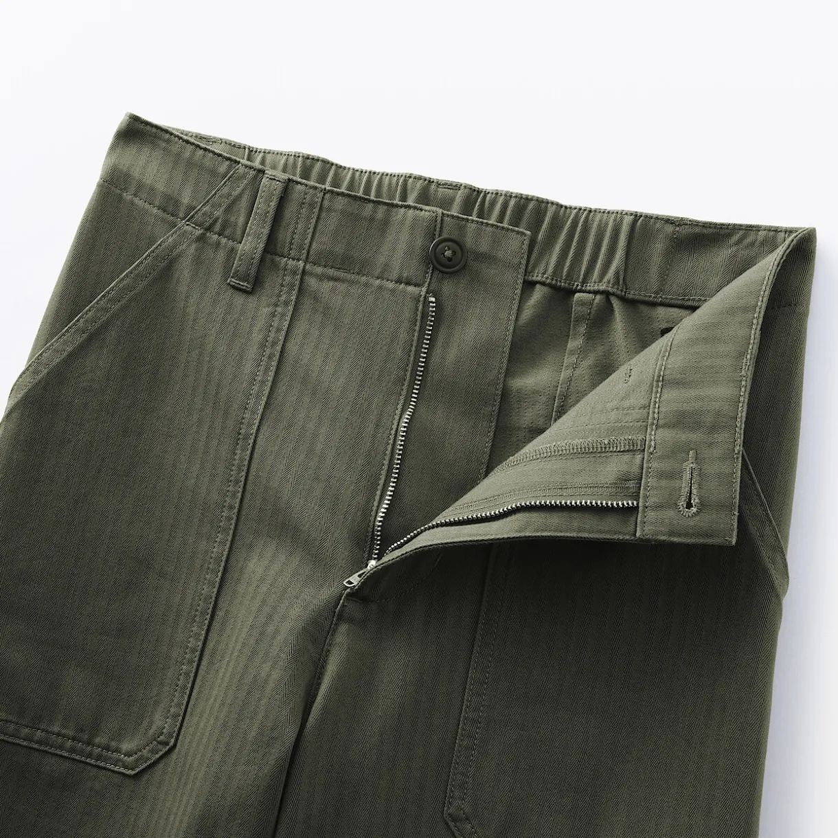 Pantalon avec motif de chevrons en coton pour femme