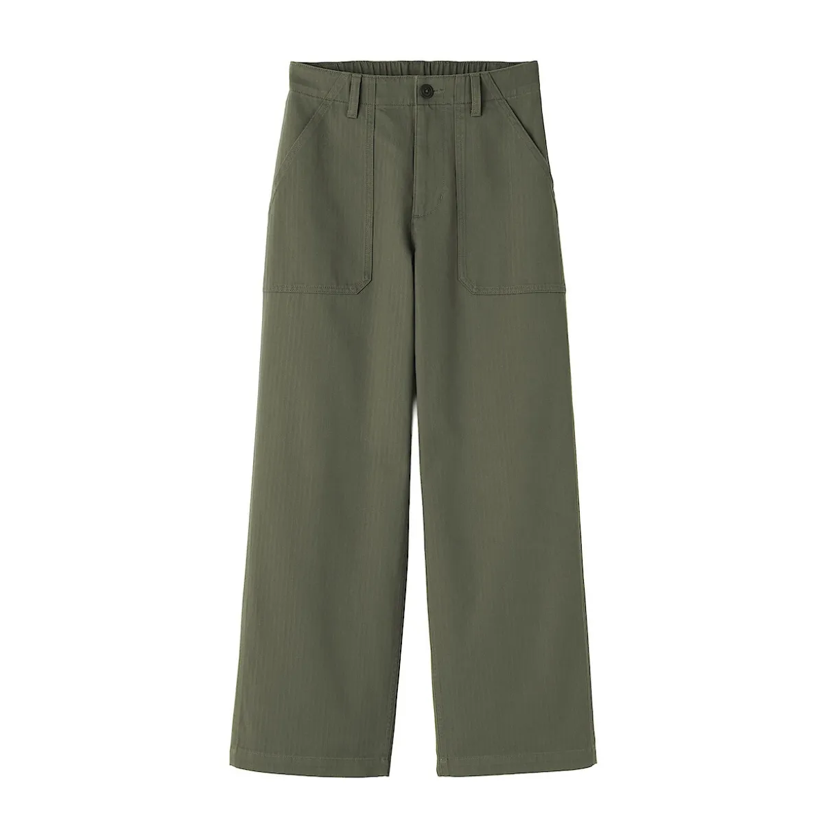 Pantalon avec motif de chevrons en coton pour femme